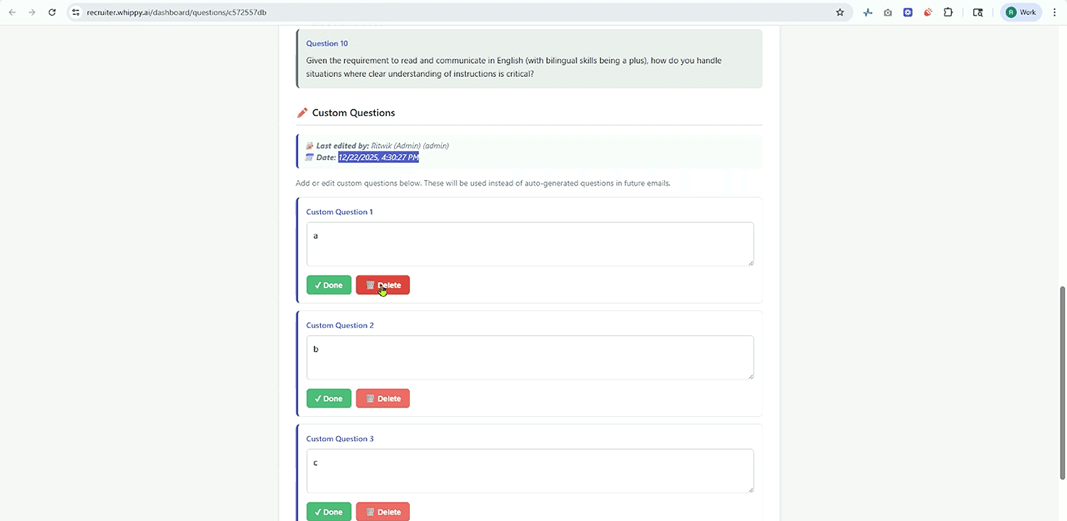 Added: Editable Interview Questions (Email-Based) - Image
